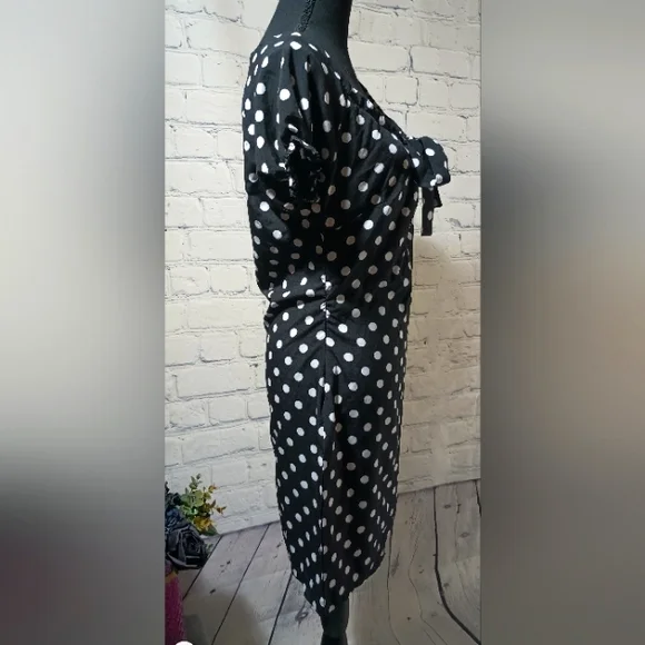 Polka Dot Puff Sleeve Dress - Picture 3 of 12